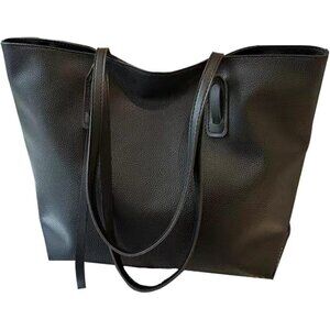 🆕 Women Black PU Leather Big Purses Tote ladies Waterproof Shoulder Bag